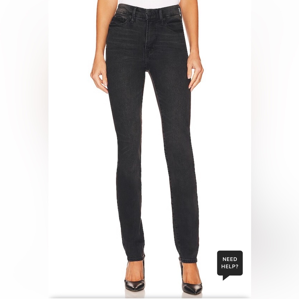 Good American Black Straight Leg Jeans